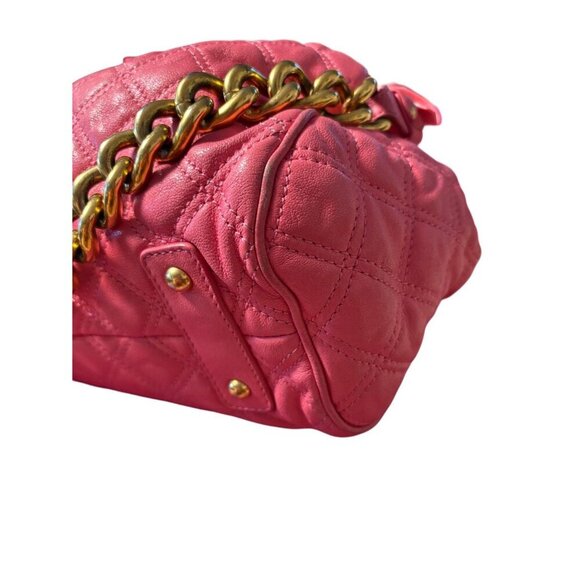 Marc Jacobs Pink Quilted Leather The Stam Bag, Luxury Oversized Rare Barbiecore - Picture 6 of 11